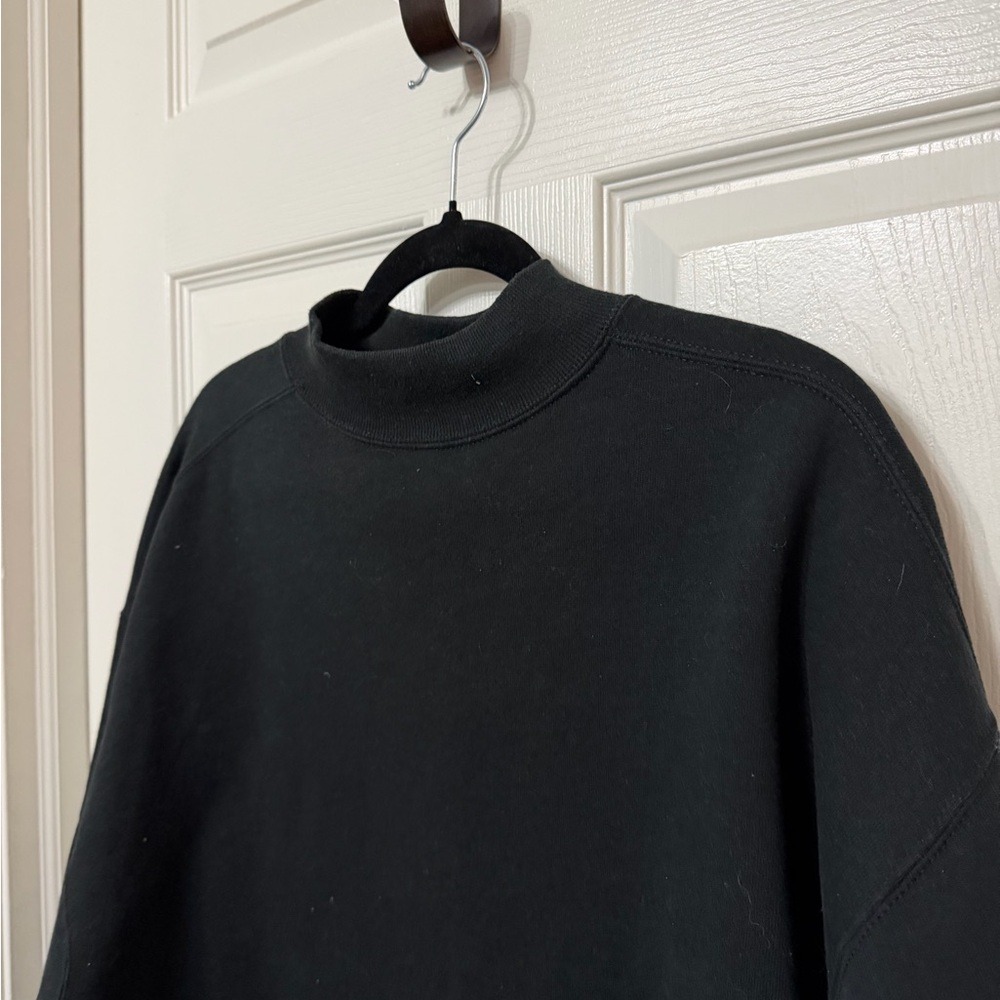 Vintage inertia cotton blend blank black mockneck large oversized - Picture 3 of 5